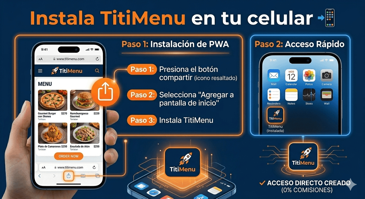 TitiMenu PWA iOS: Cómo instalar la app en Safari